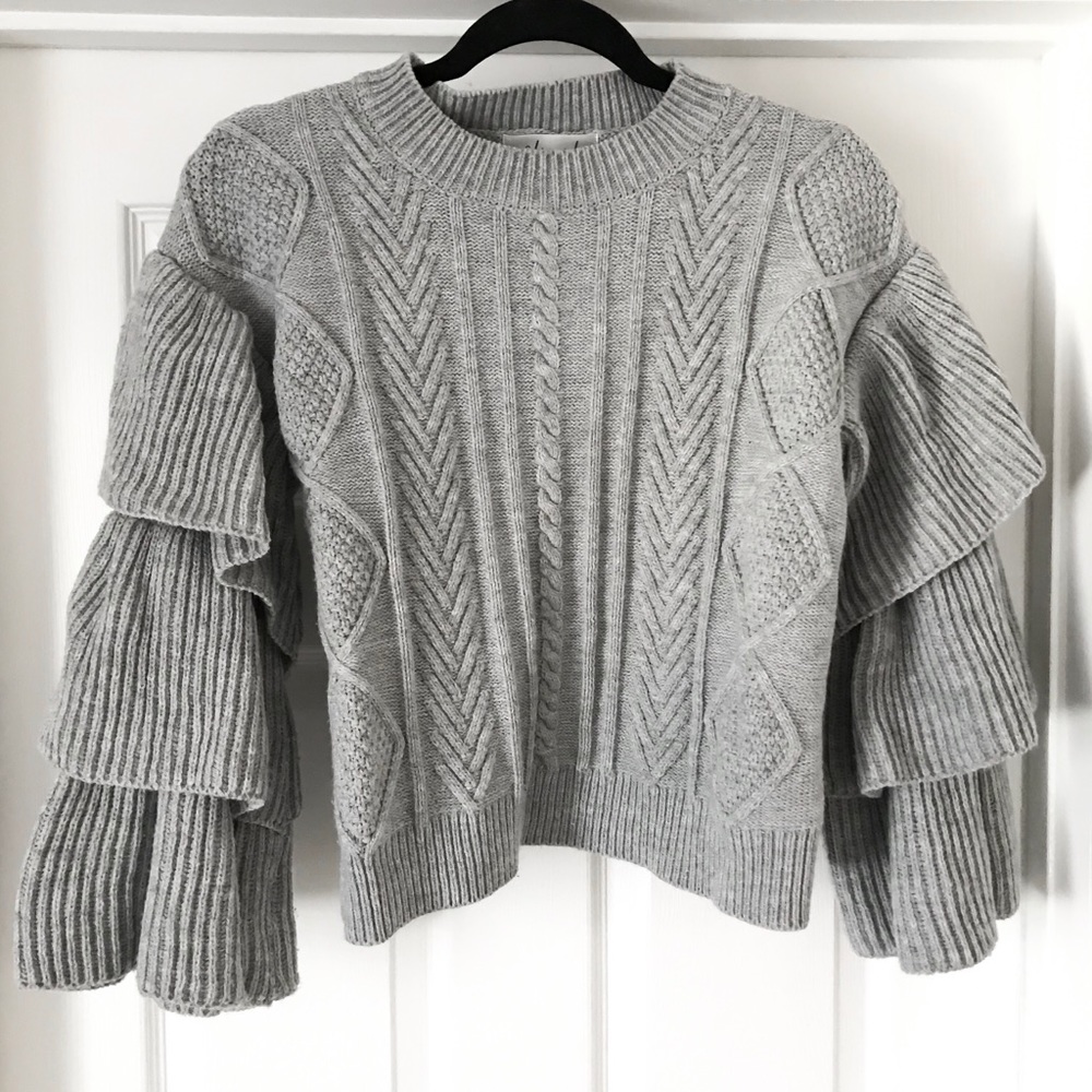 Chicwish Cable Knit Sweater with Tiered Sleeves